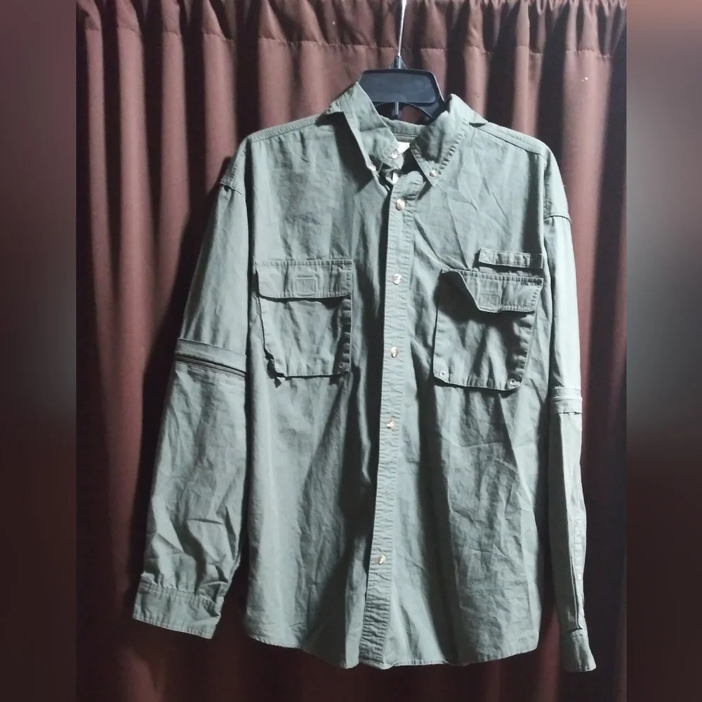 Versatile army green  Mens size medium Gander Mtn button-up shirt - Picture 7 of 12